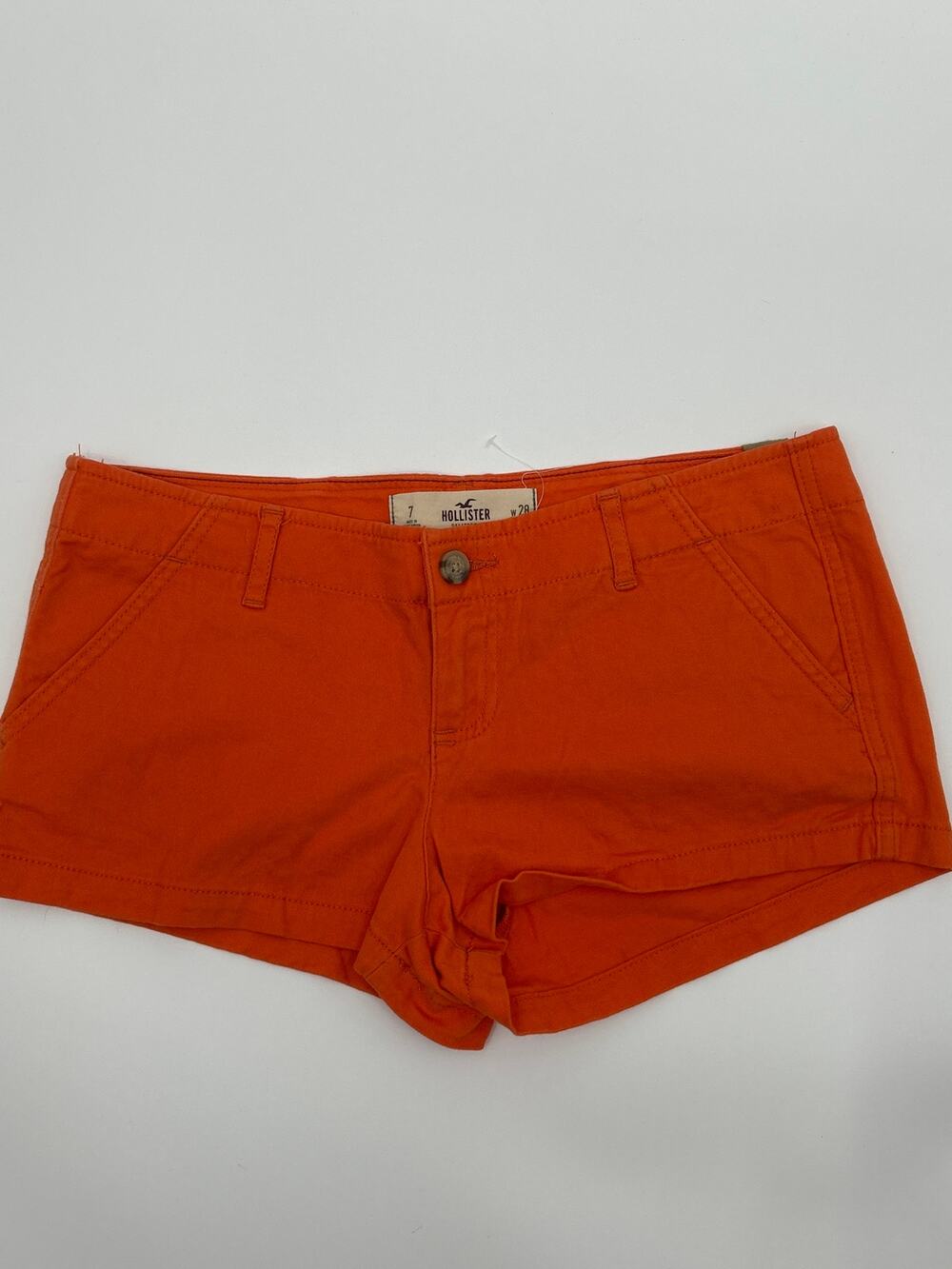 Hollister California Orange Chino Shorty Shorts Women’s Size 7 / W28 Y2K Style